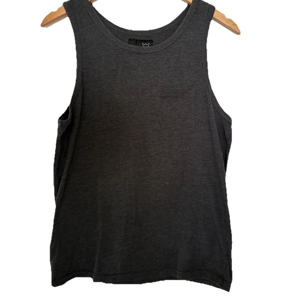 Blue Crown Men's S‎ Gray Basic Tank Top Crew Neck Tagless Regular Fit Solid